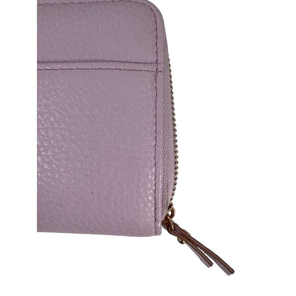 Anne Klein Womens Pink Slim Zip Around Wallet Faux Vegan Pebble Leather CC Slots - Picture 2 of 16
